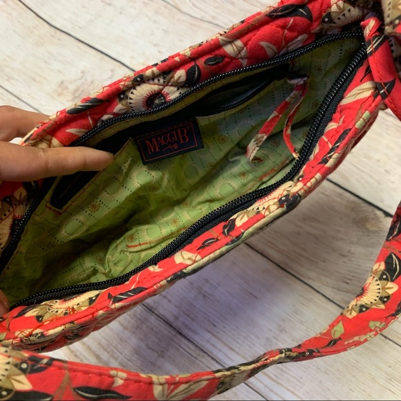 Maggie B Red Patterned Quilted Purse - Picture 7 of 14